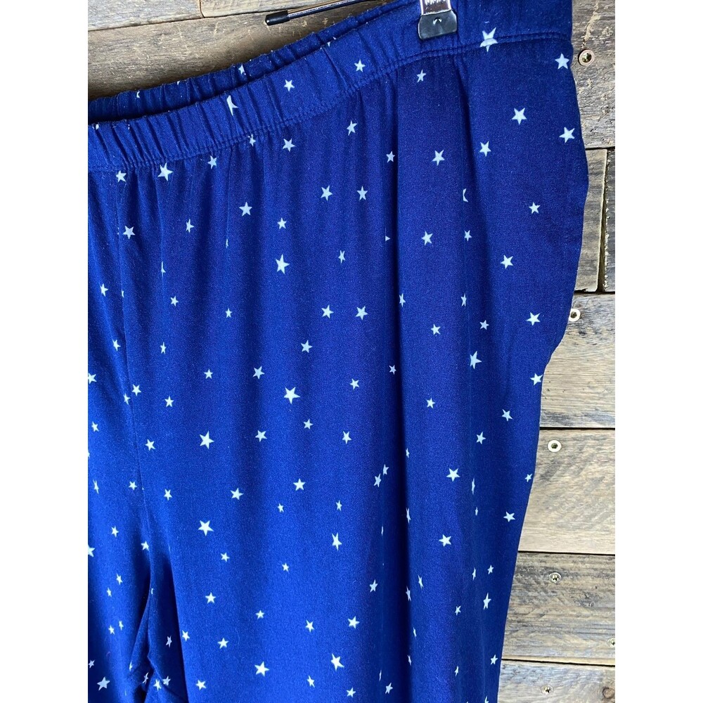 Joyspun Women's Plus Sz 3X Sleepwear Set Navy Blue Star Print Polyester - Picture 15 of 16